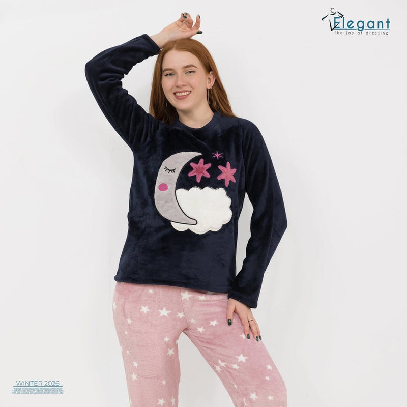Elegant Polar PJ Navy/Pink - Sky Friends - Image 2
